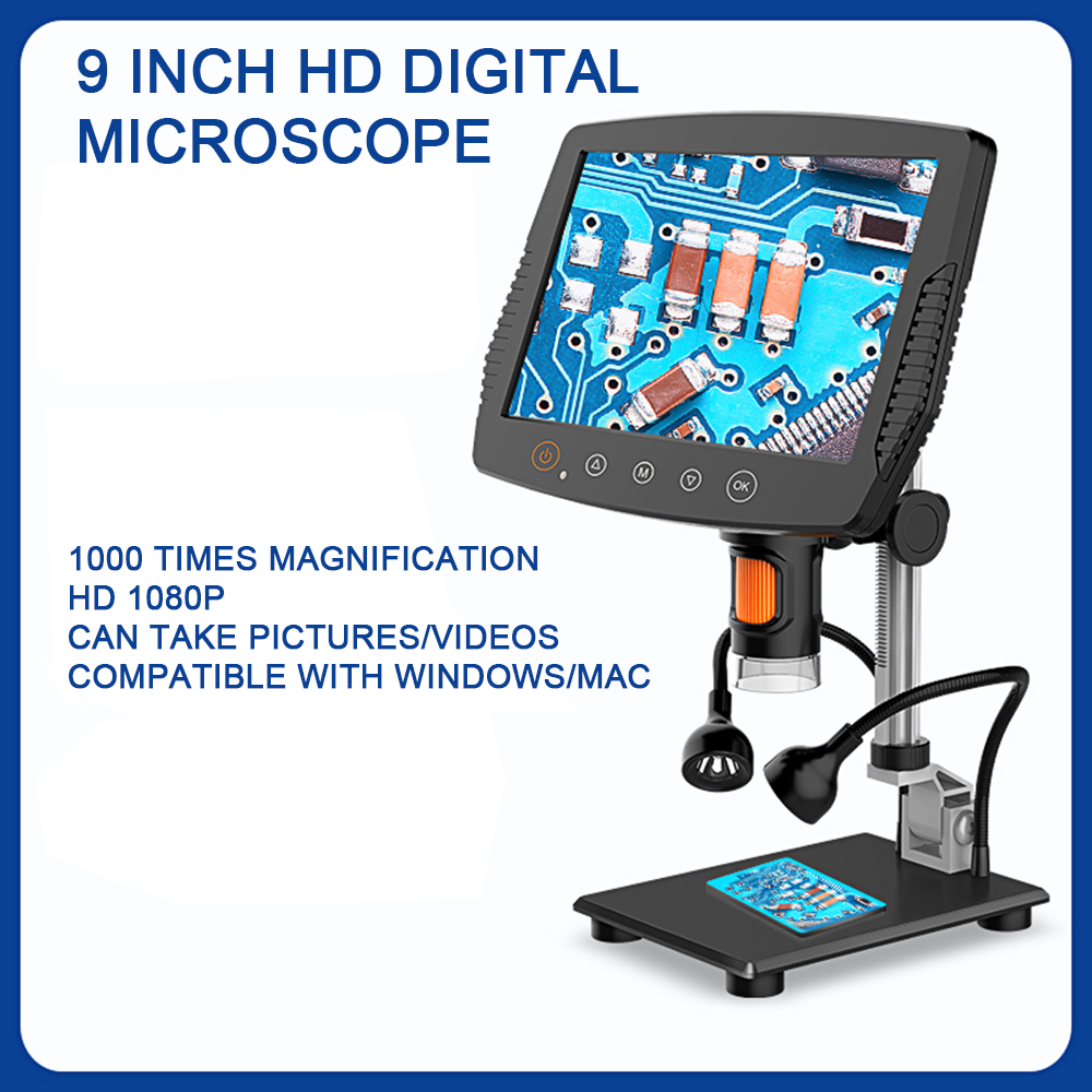 HD 9 inch microscope 1080FHD video microscope 1000X H..